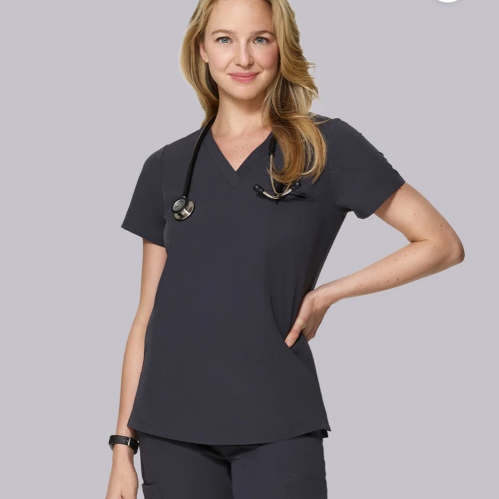 Mandala One Pocket Scrub Top Pewter